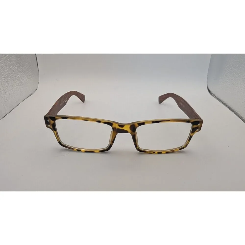 Yellow Tortoise Eyeglass Frames with Wood Handles 52 18 138